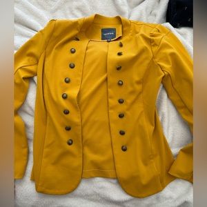 ModCloth military style blazer, mustard yellow, size medium